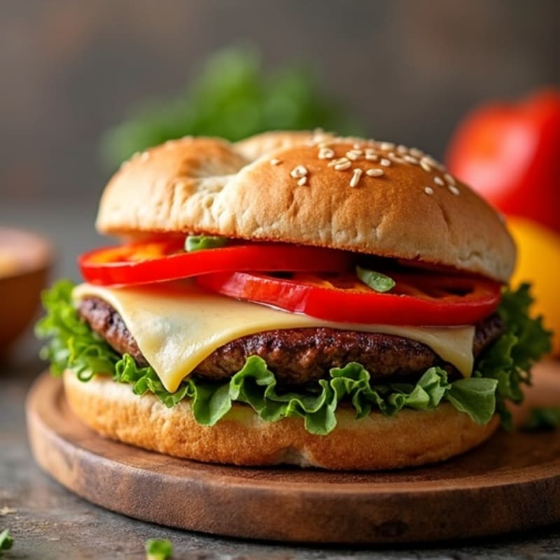Lean Steak and Bell Pepper Sandwich with Melted Provolone