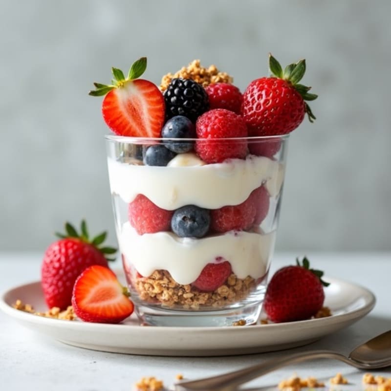 Creamy Greek Yogurt Protein Parfait with Mixed Berries
