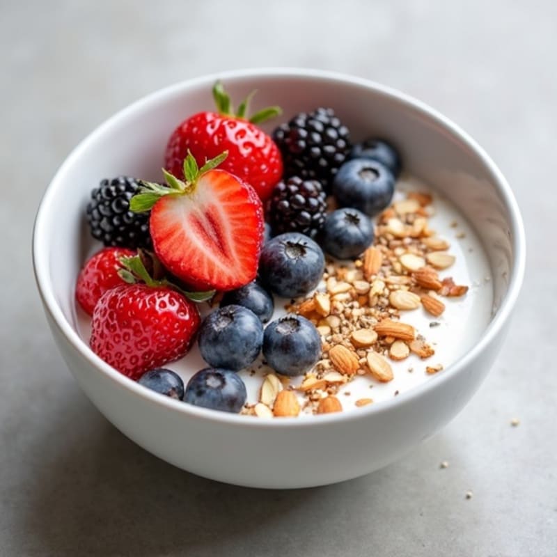 Silky Greek Yogurt Bowl with Mixed Berries and Protein Crunch