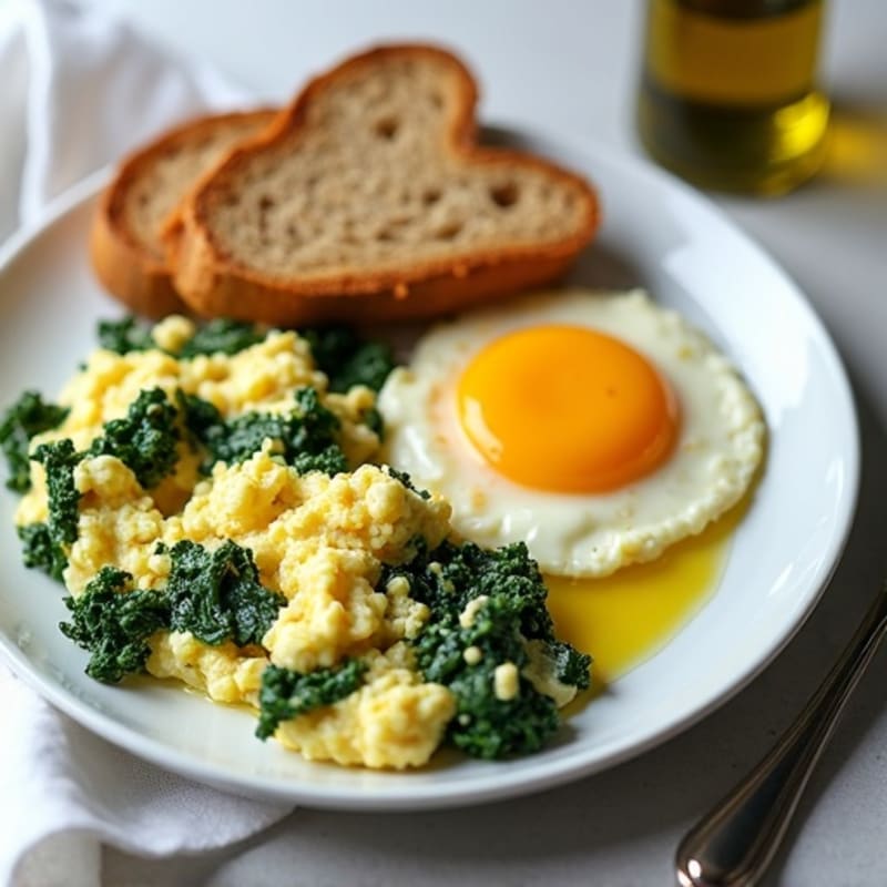 Egg White and Spinach Scramble with Cottage Cheese