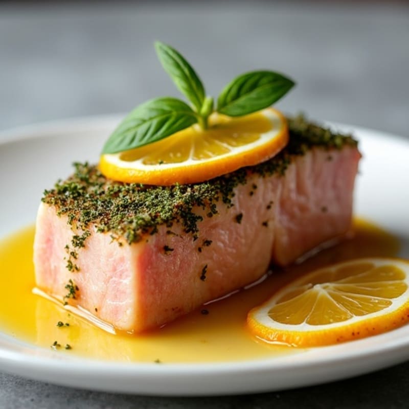 Herb-Crusted Seared Tuna with Citrus Glaze