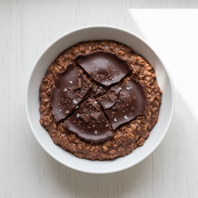 Chocolate Overnight Oats with Magic Shell
