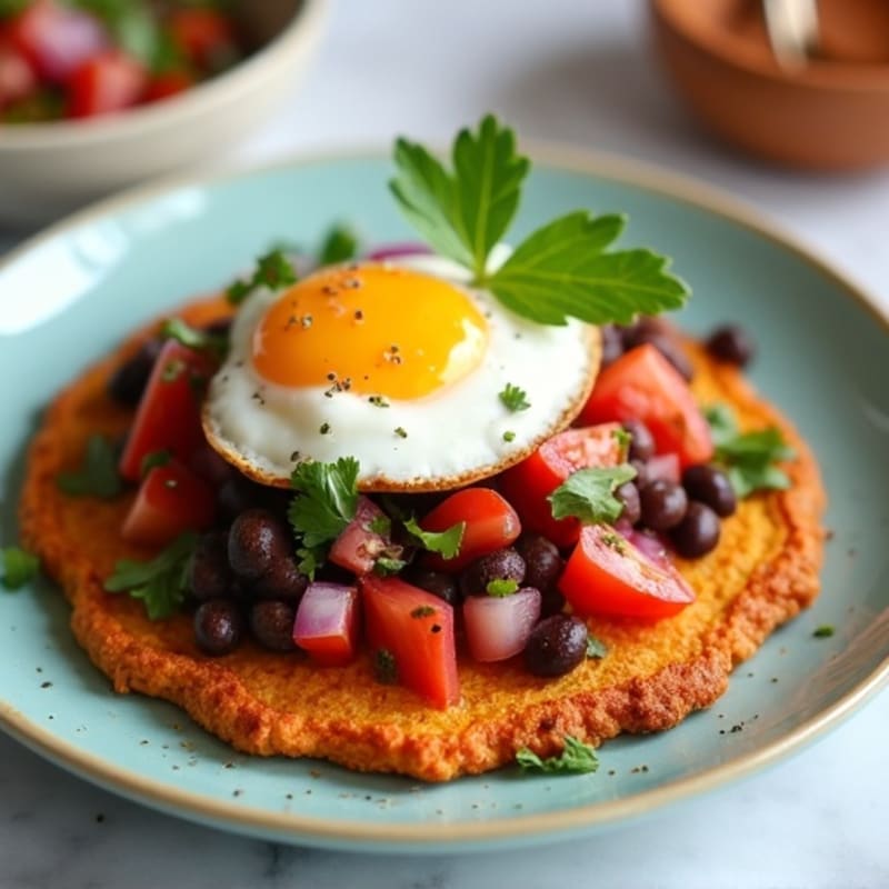 Crispy Black Bean Sweet Potato Sopes with Fresh Salsa