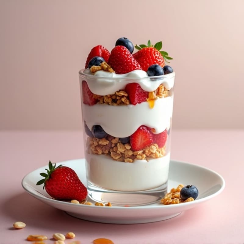 Creamy Greek Yogurt Parfait with Mixed Berries and Toasted Almonds
