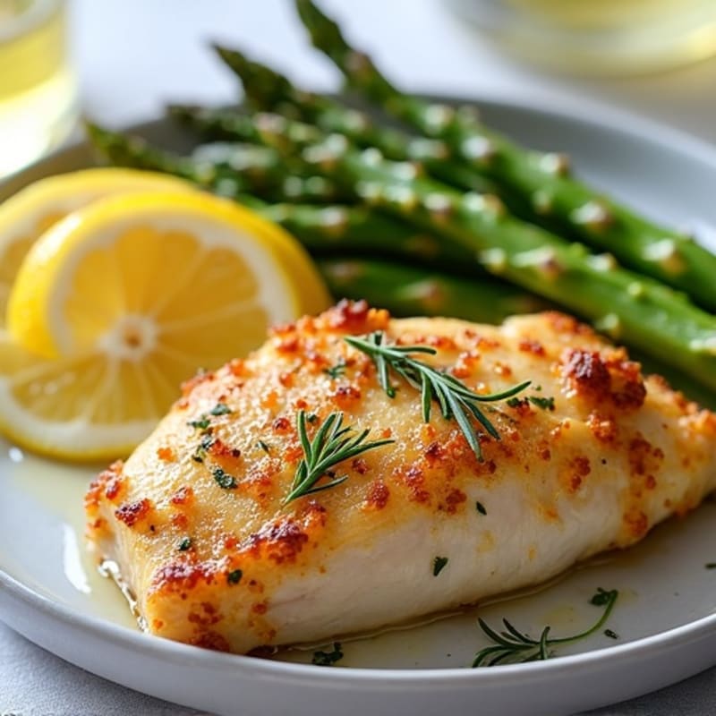 Crispy Lemon-Herb Chicken with Roasted Asparagus