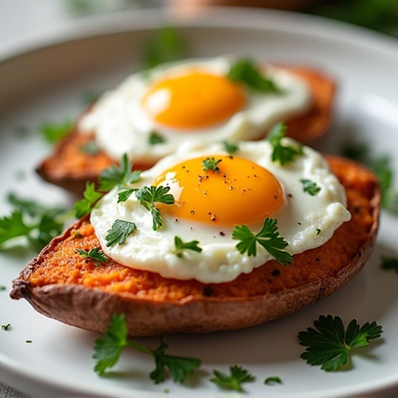 Crispy-Skinned Sweet Potato with Greek Yogurt and Herbs