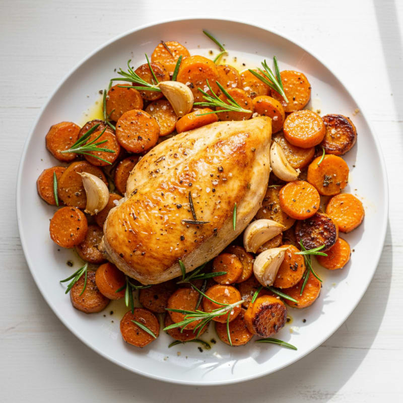 Garlic Herb Roasted Chicken with Root Vegetables