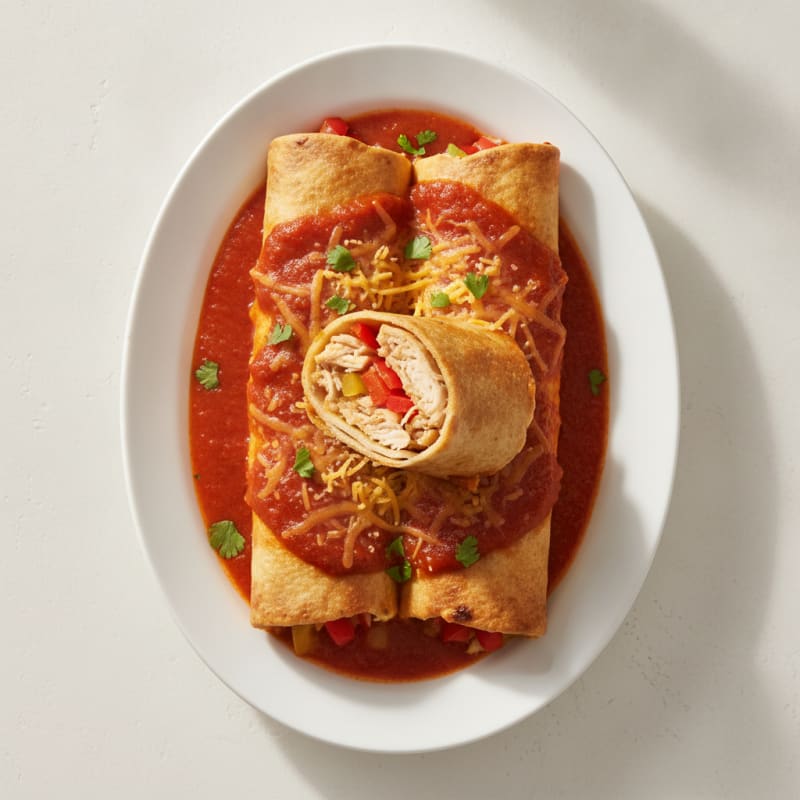 Chicken Enchiladas with Red Chili Sauce