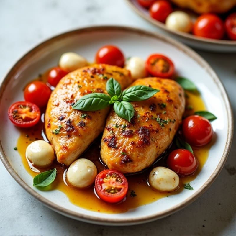 Sheet Pan Chicken with Roasted Tomatoes and Mozzarella