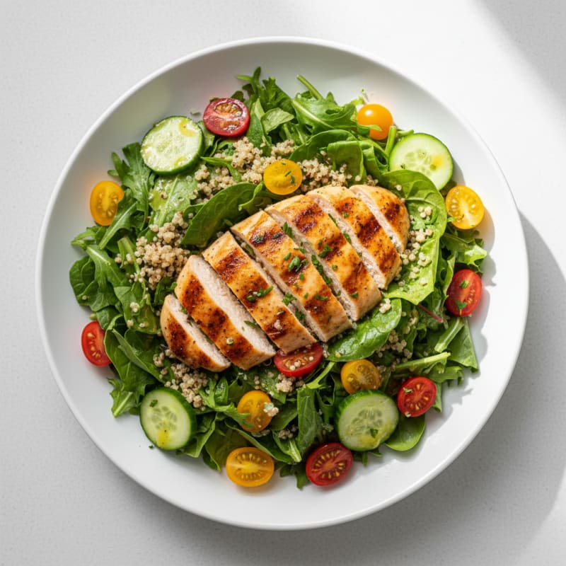 Grilled Chicken and Veggie Salad with Quinoa