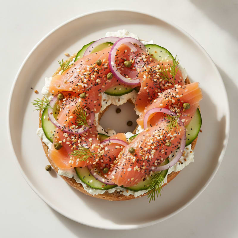 Smoked Salmon Everything Bagel