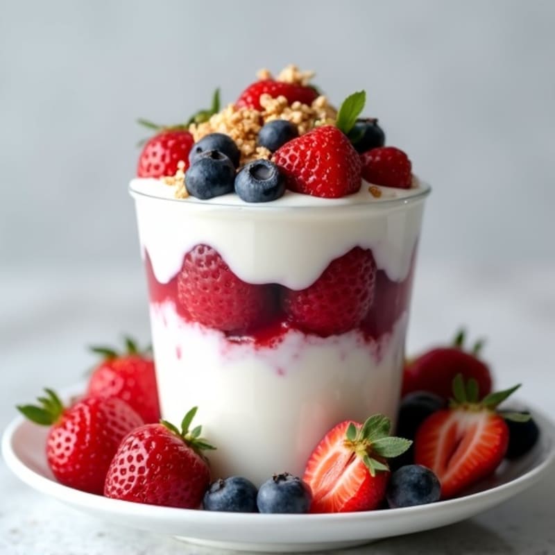Greek Yogurt Protein Parfait with Mixed Berries