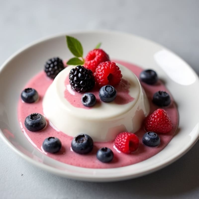 Greek Yogurt Protein Pudding with Mixed Berries