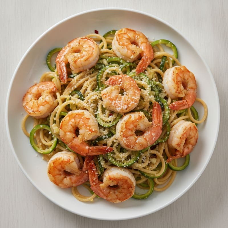 Lemon Garlic Shrimp Pasta with Zucchini Noodles