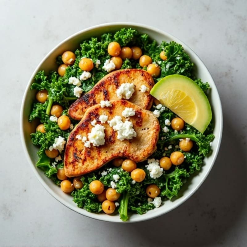 Crunchy Avocado Kale Bowl with Citrus Vinaigrette