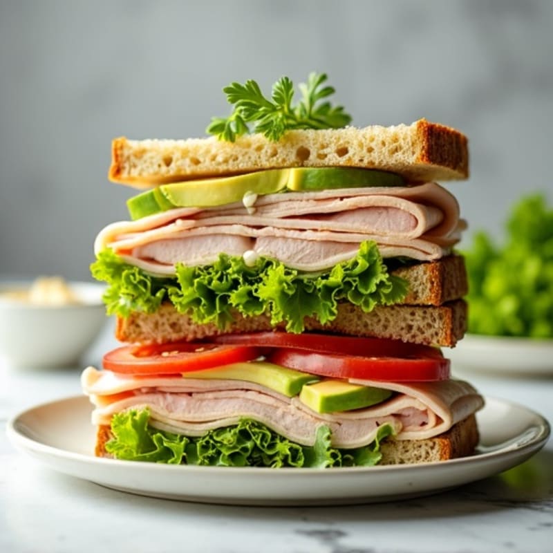 Stacked Turkey Club with Fresh Avocado