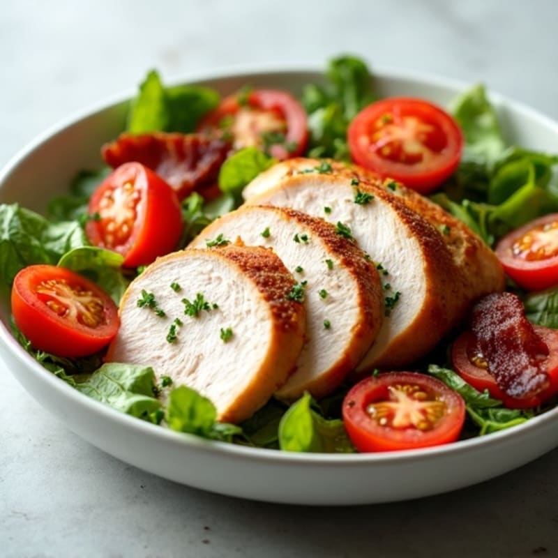 Roasted Turkey, Crispy Bacon, and Fresh Tomato Salad with Creamy Herb Dressing