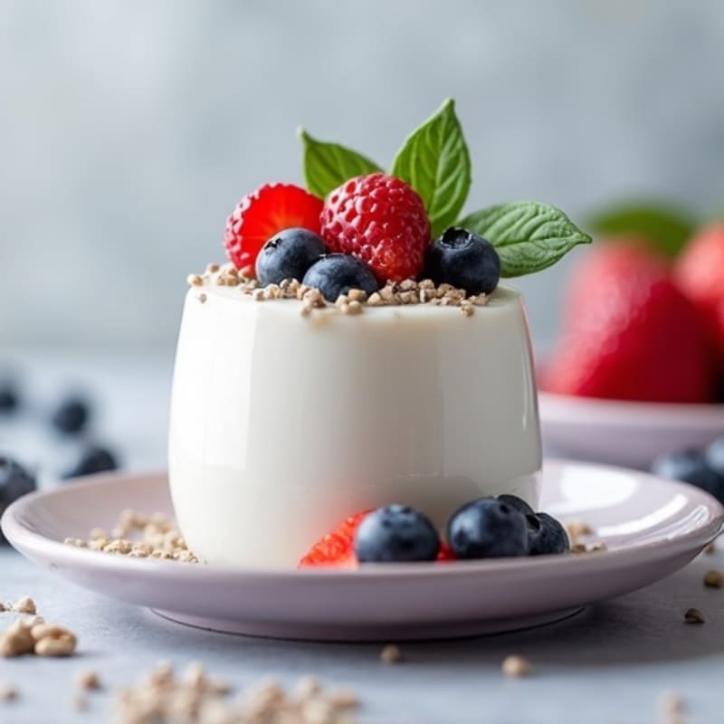 Silky Greek Yogurt Protein Pudding with Berries