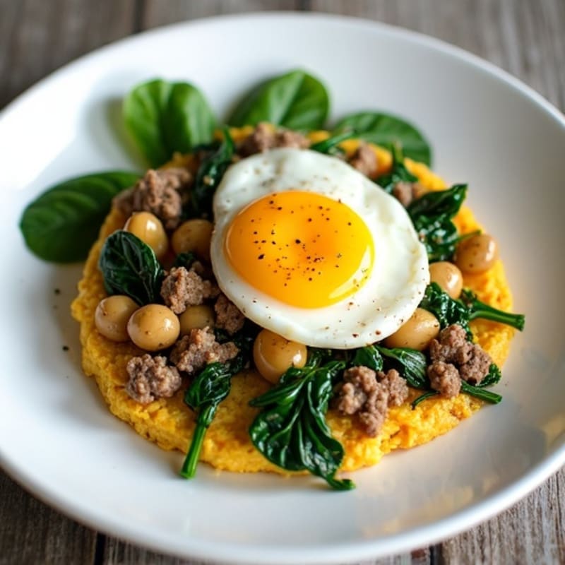 Beef and Spinach Egg White Scramble
