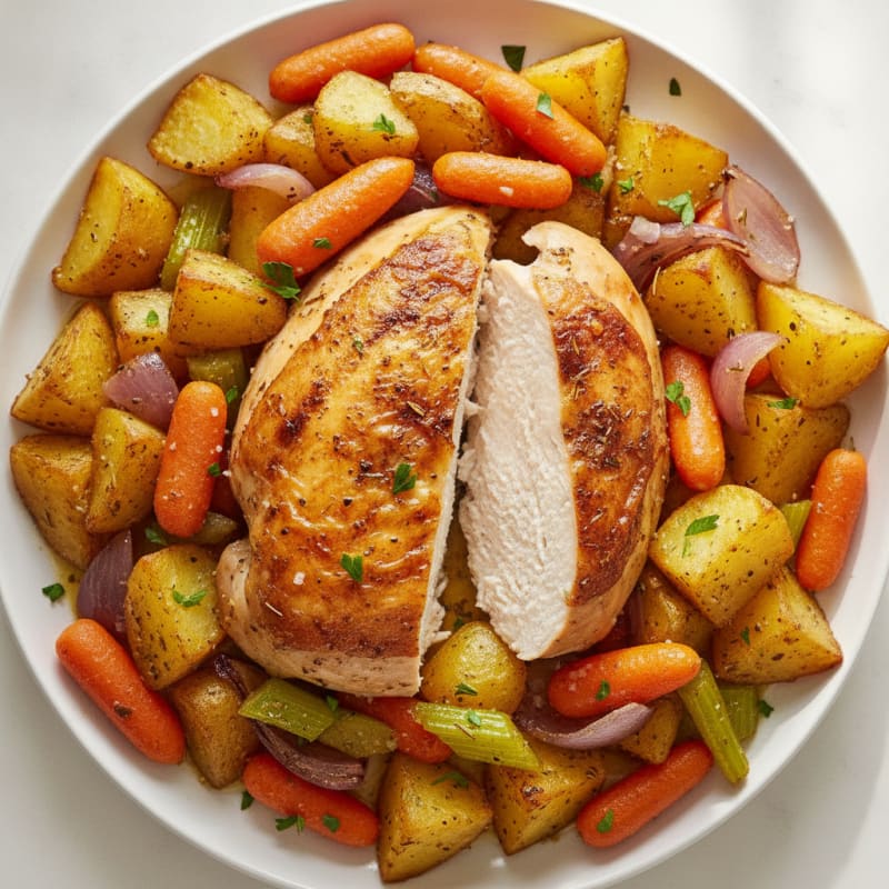 Roasted Chicken and Root Vegetable Medley