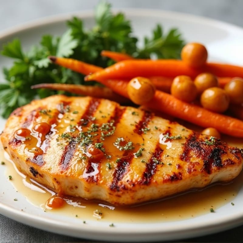 Honey-Maple Roasted Rainbow Carrots with Grilled Chicken and Roasted Chickpeas