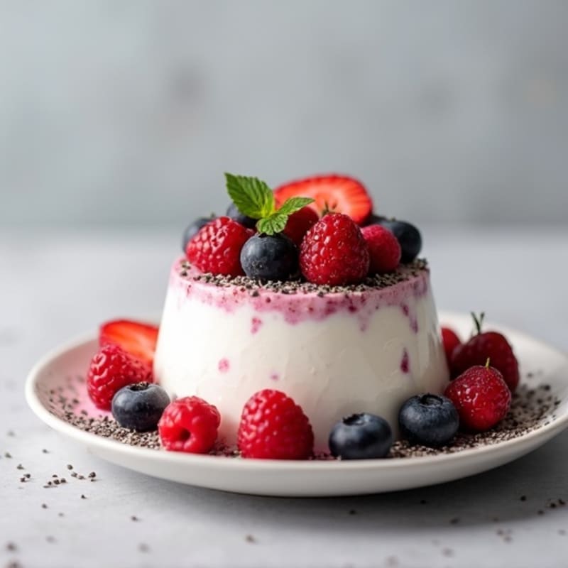 Greek Yogurt Protein Mousse with Mixed Berries