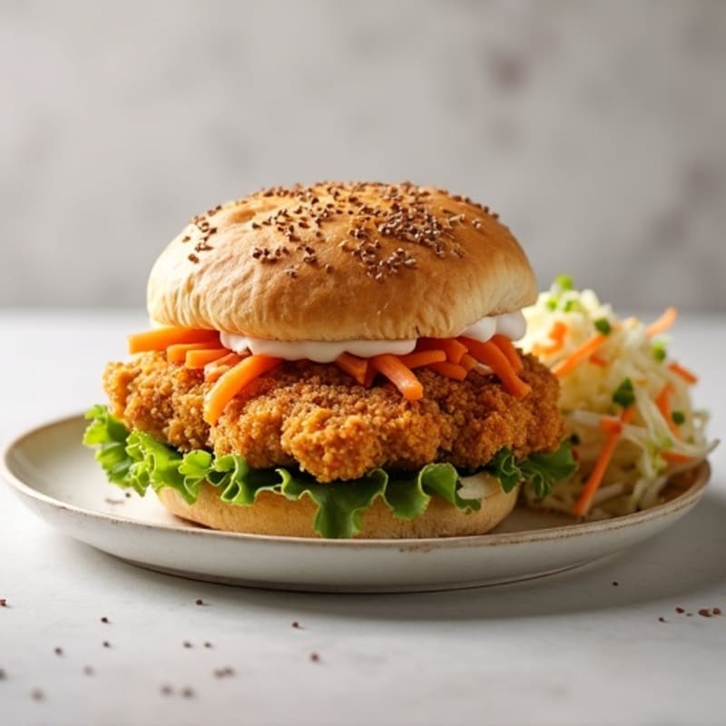 Crispy Baked Chicken Sandwich with Zesty Slaw
