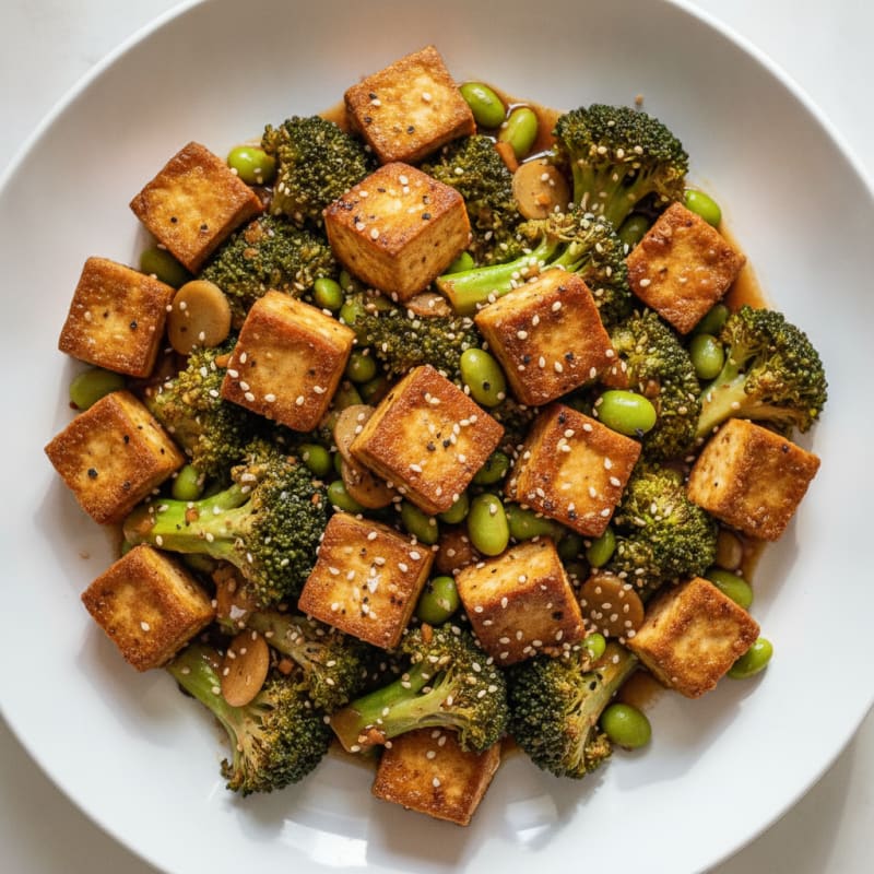 Sesame Tofu Stir-Fry with Broccoli