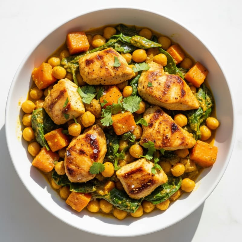 Curry Chickpea Sweet Potato Bowl