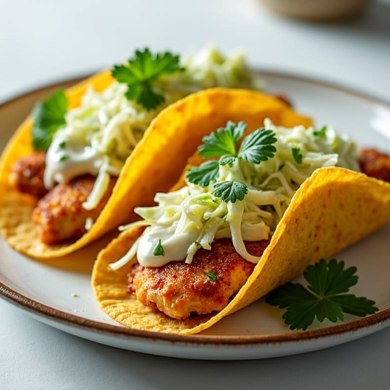 Crispy Chicken Tacos with Fresh Cabbage Slaw