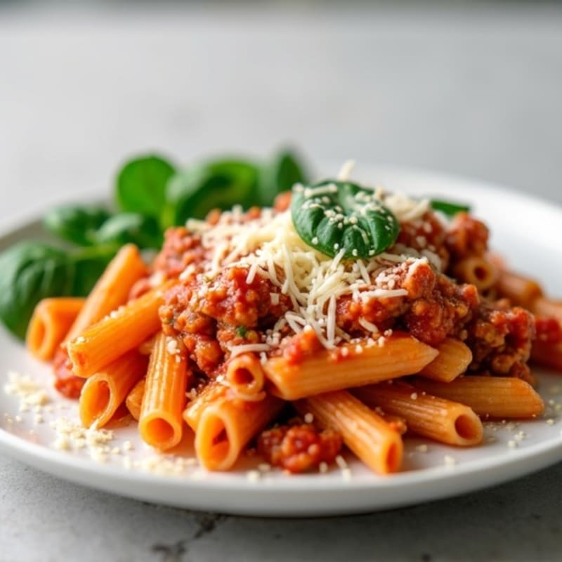 Healthy Baked Ziti with Lean Ground Turkey and Spinach