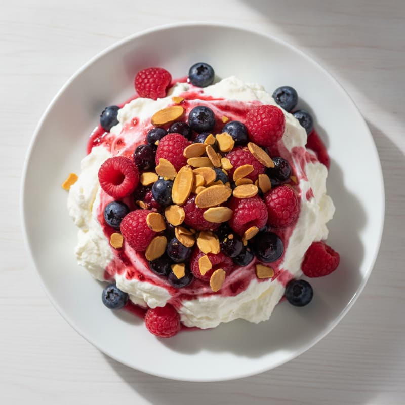 Greek Yogurt Protein Mousse with Mixed Berries