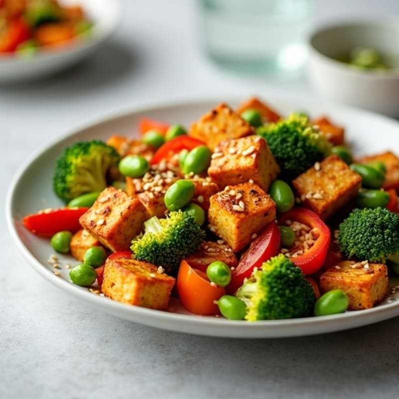 Crispy Sesame Tofu Stir-Fry with Fresh Vegetables
