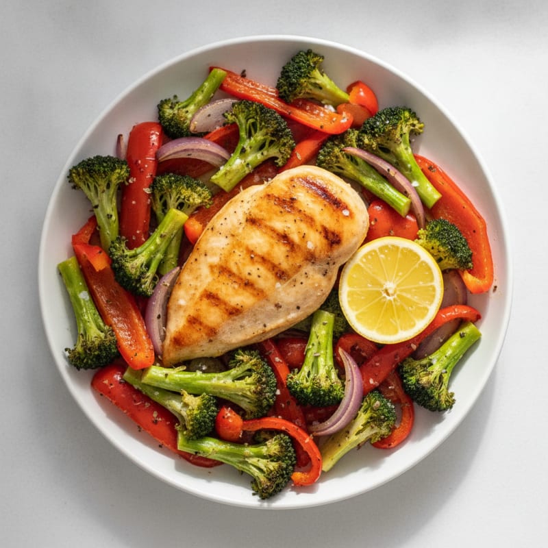 Pan-Seared Chicken with Roasted Vegetables