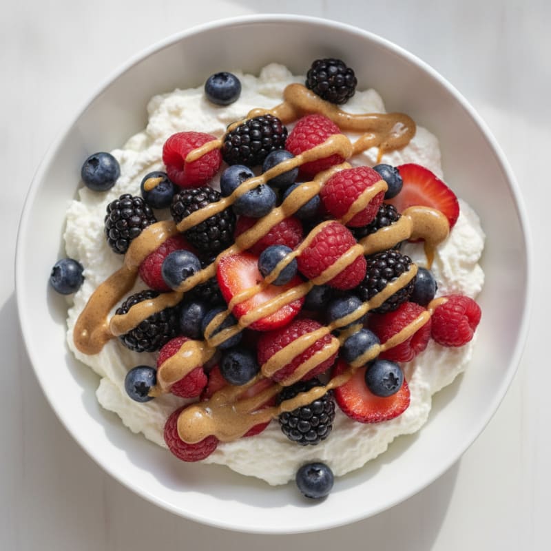 Silky Greek Yogurt Protein Mousse with Mixed Berries
