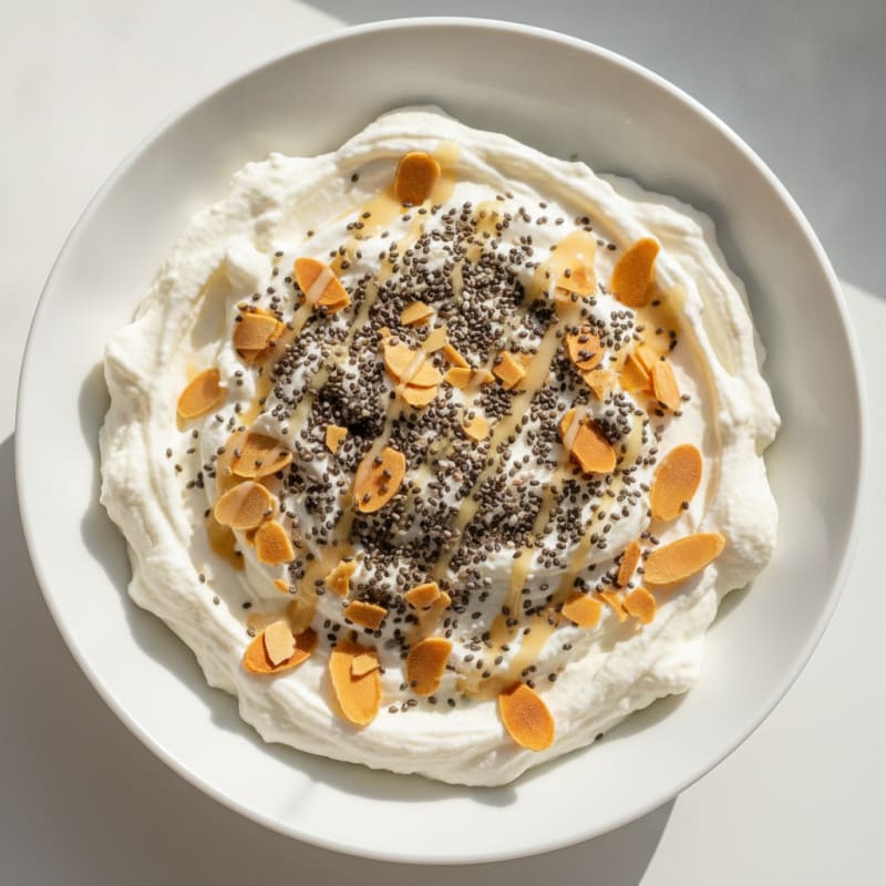 Vanilla Protein Yogurt with Chia Seeds and Almonds