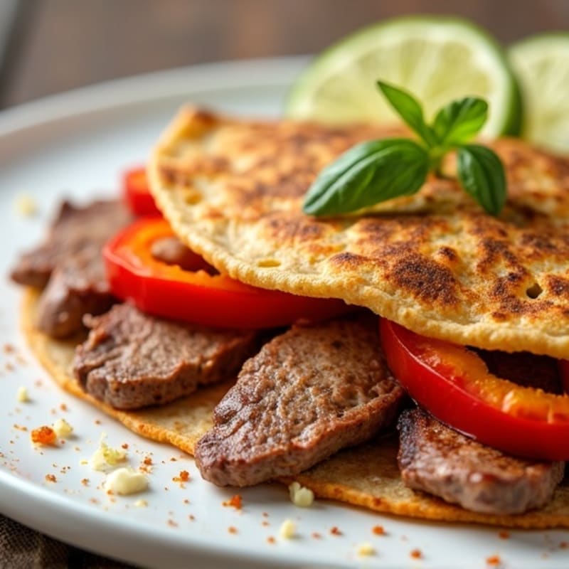 Spicy Lime Steak Quesadillas with Bell Peppers