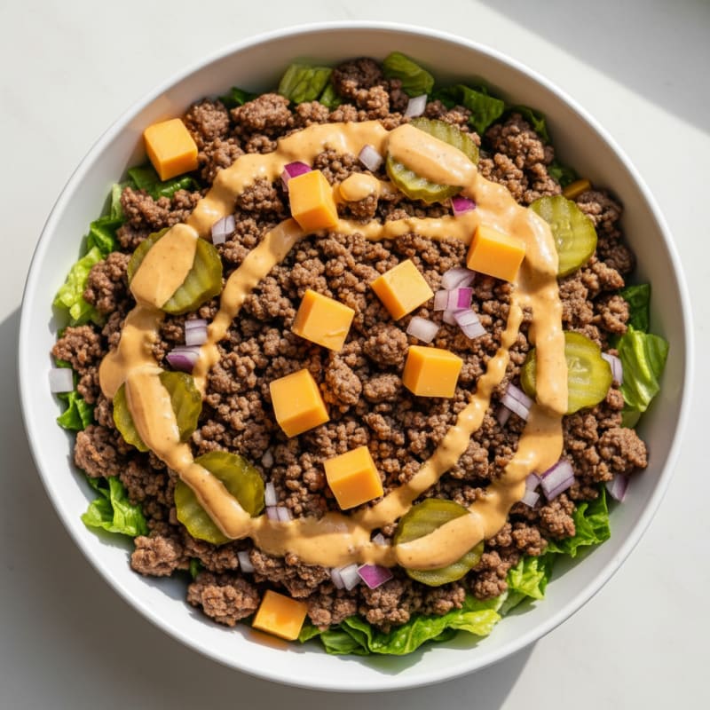 Ground Beef Big Mac Bowl