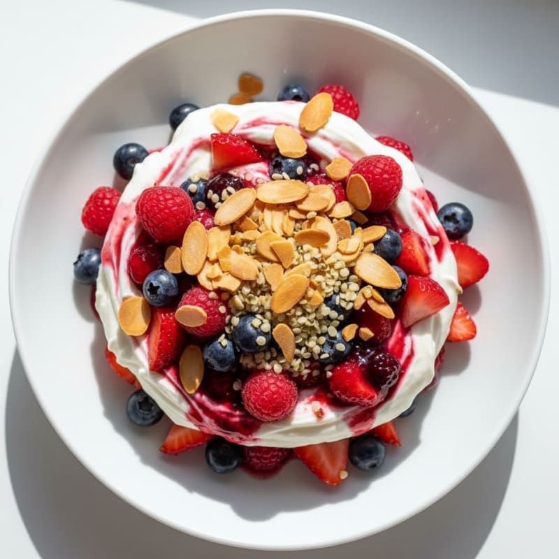 Greek Yogurt Protein Parfait with Mixed Berries