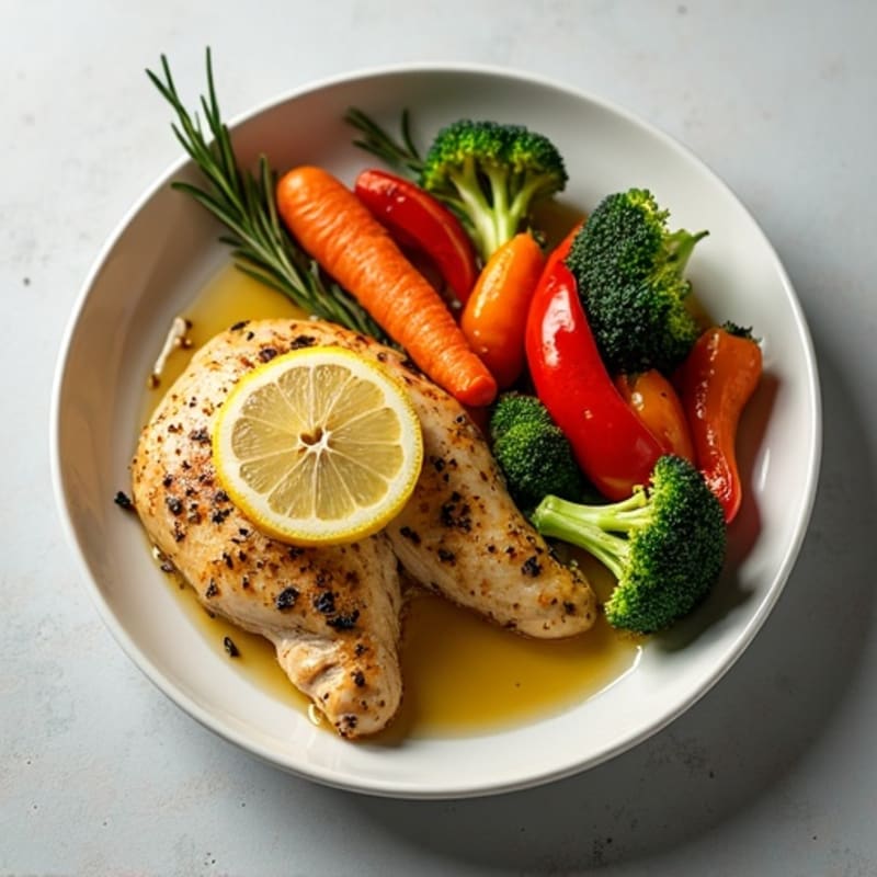 Lemon-Herb Roasted Chicken with Crispy Roasted Vegetables