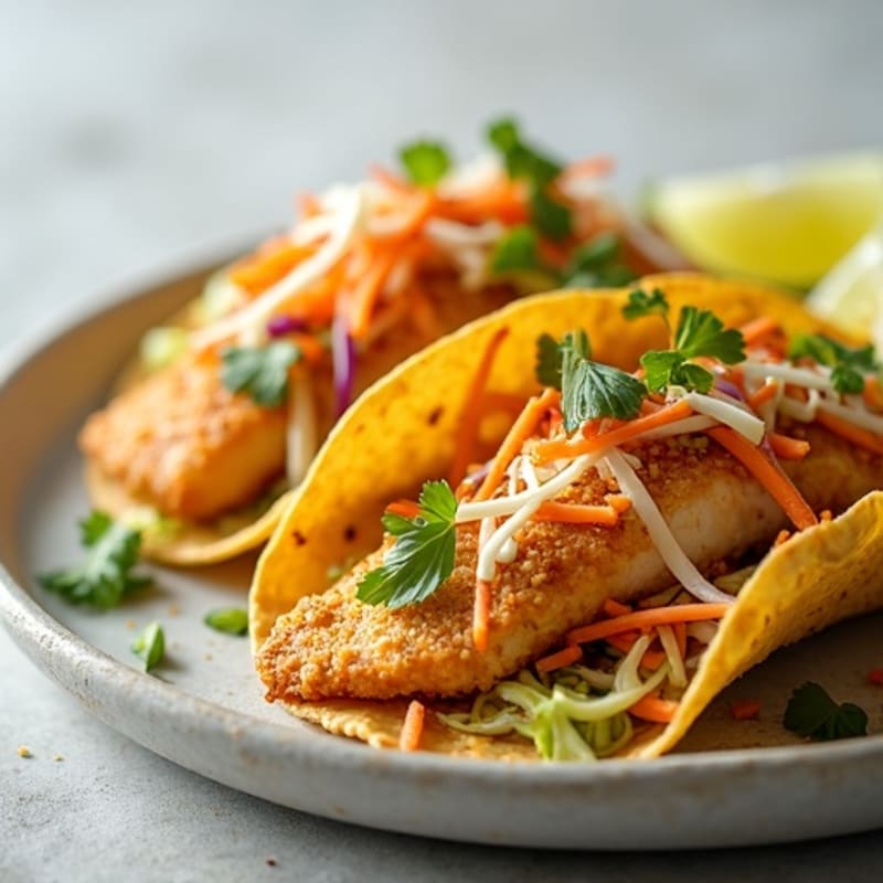 Crispy Baked Fish Tacos with Fresh Slaw