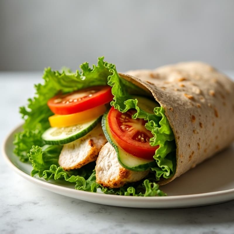 Lemon Herb Grilled Chicken and Fresh Veggie Wrap