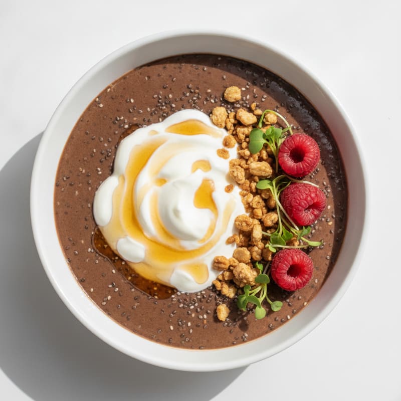Silky Chocolate Protein Pudding with Chia Seeds