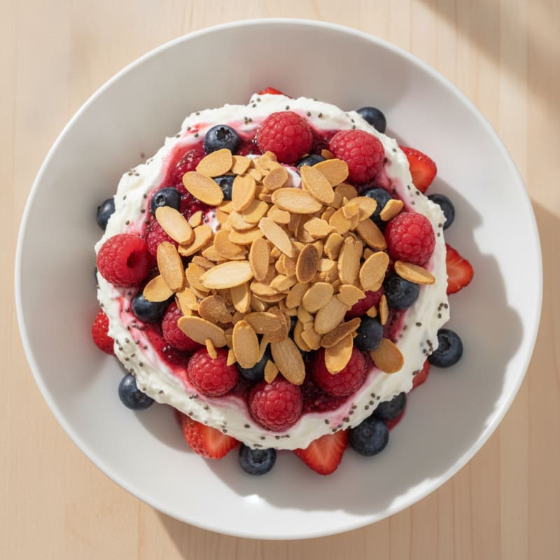 Greek Yogurt Protein Parfait with Mixed Berries