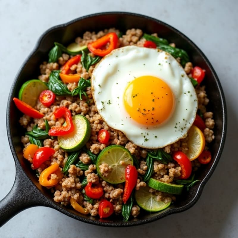 Savory Ground Turkey and Crispy Vegetable Skillet