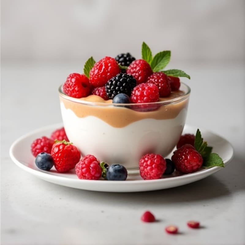 Greek Yogurt Protein Parfait with Mixed Berries and Almond Butter