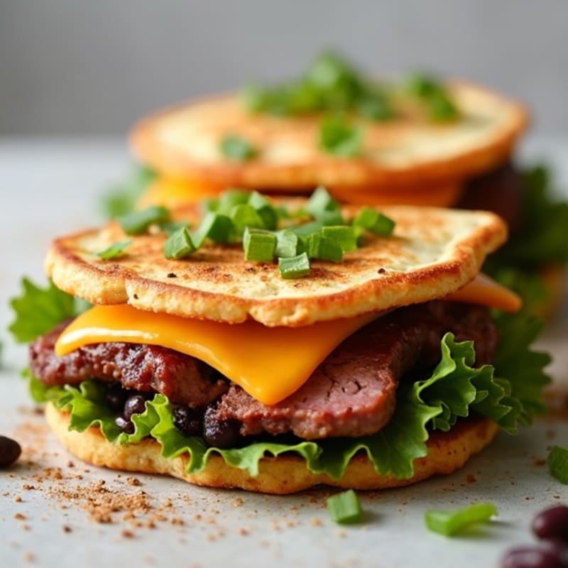 Lean Seared Steak and Black Bean Crispy Tortilla Melts
