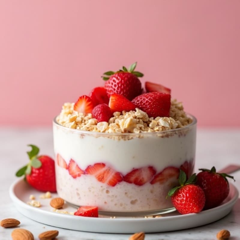 Creamy Strawberry Shortcake Overnight Oats