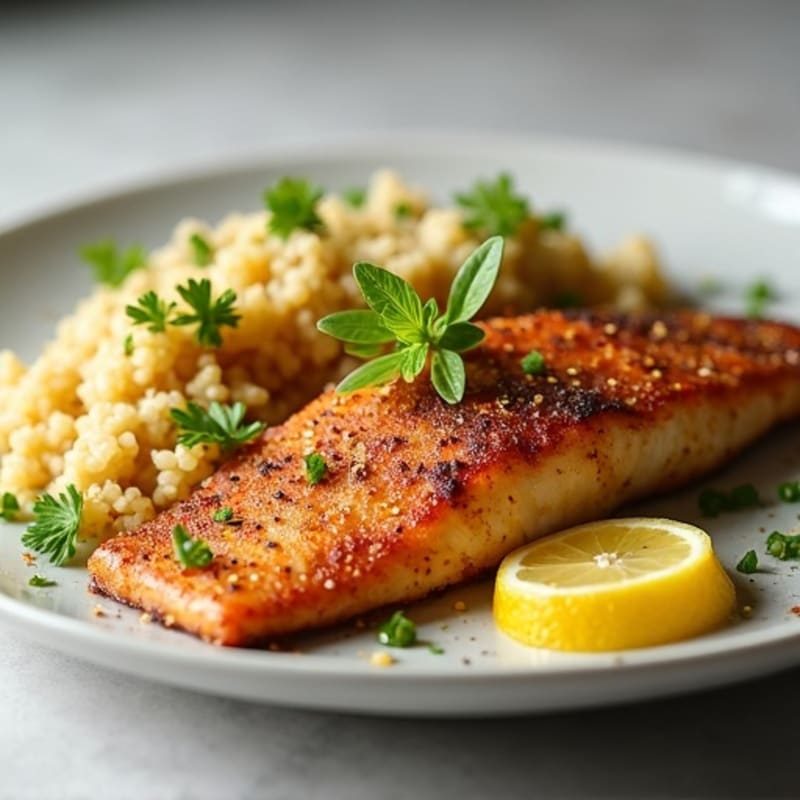 Crispy Blackened Catfish with Lemon