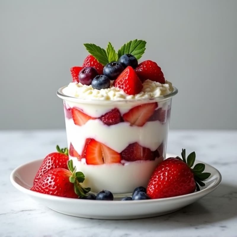 Greek Yogurt and Cottage Cheese Protein Parfait with Berries